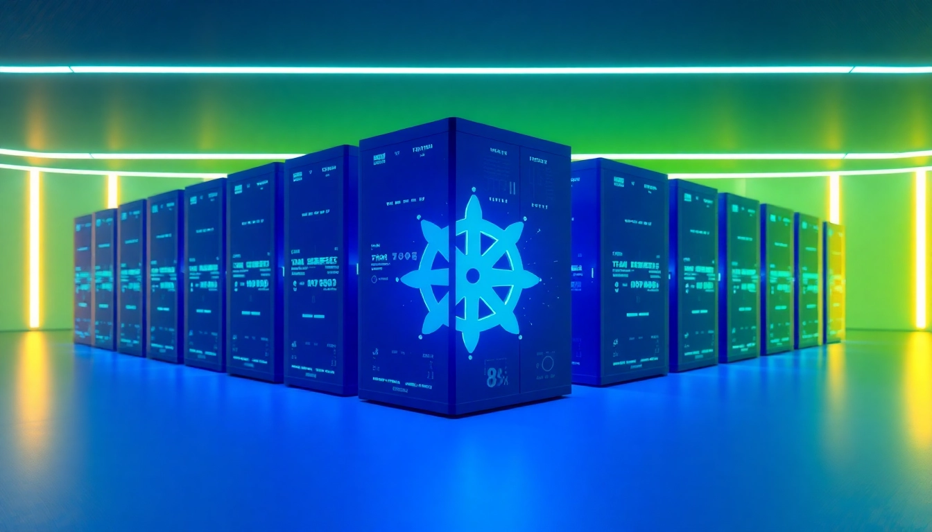 Kubernetes en funcionamiento, gestionando contenedores y recursos en un entorno empresarial.