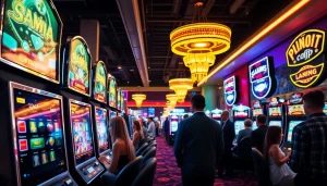 Putar slot mesin dengan grafik menarik dan suasana kasino yang ramai.