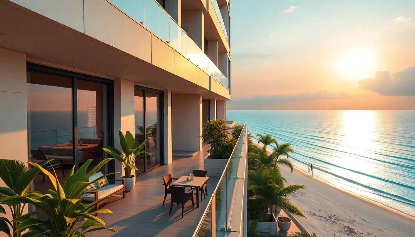 Luxury condo for sale Pattaya with stunning sunset view and elegant balcony.