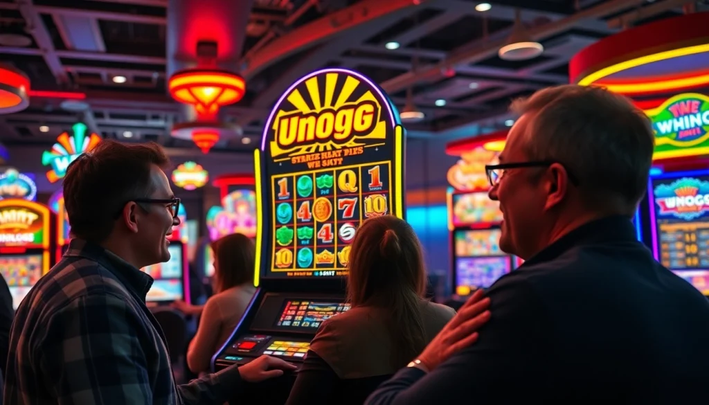 Permainan seru dengan Unogg slot game dalam suasana kasino yang penuh warna.