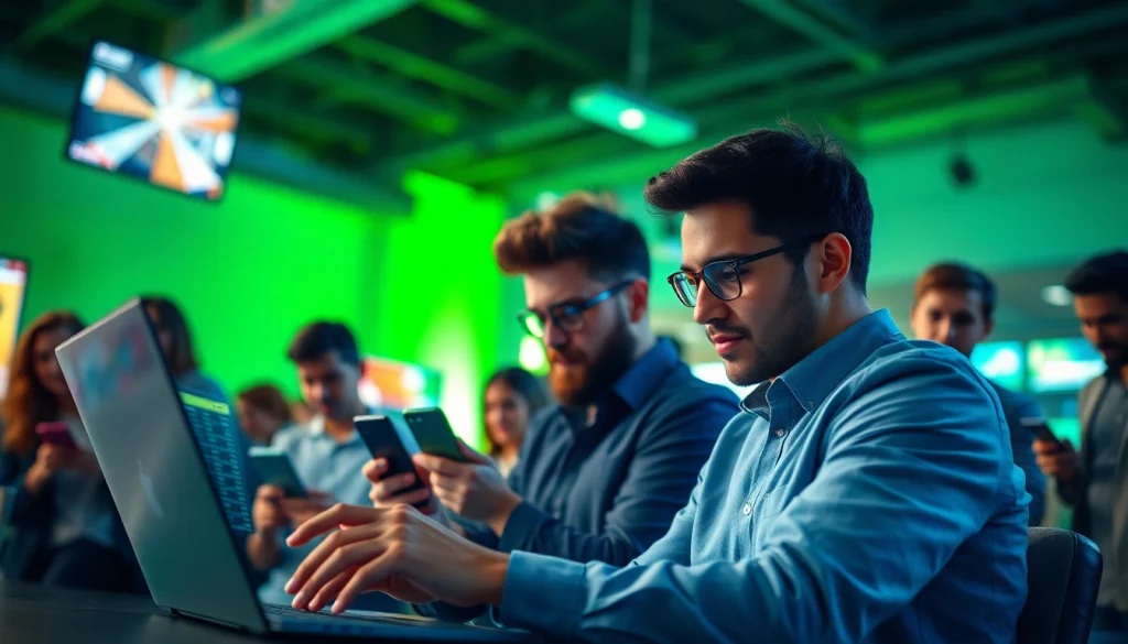 Engaged users exploring best sports betting sites in India via laptops and smartphones.