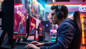 Mengakses scater4d login game dalam suasana gaming yang penuh semangat dan teknologi tinggi.