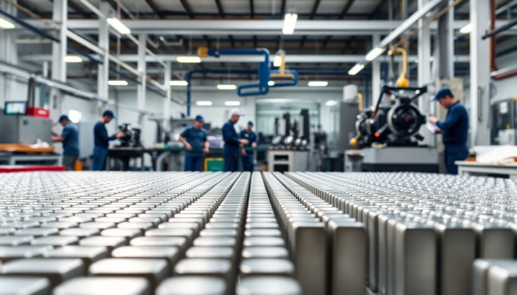 Showcase of NdFeB magnets manufacturer in china focusing on production process with vibrant metallic textures.