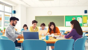 Fosters Education through collaboration in a vibrant classroom environment with engaged students.