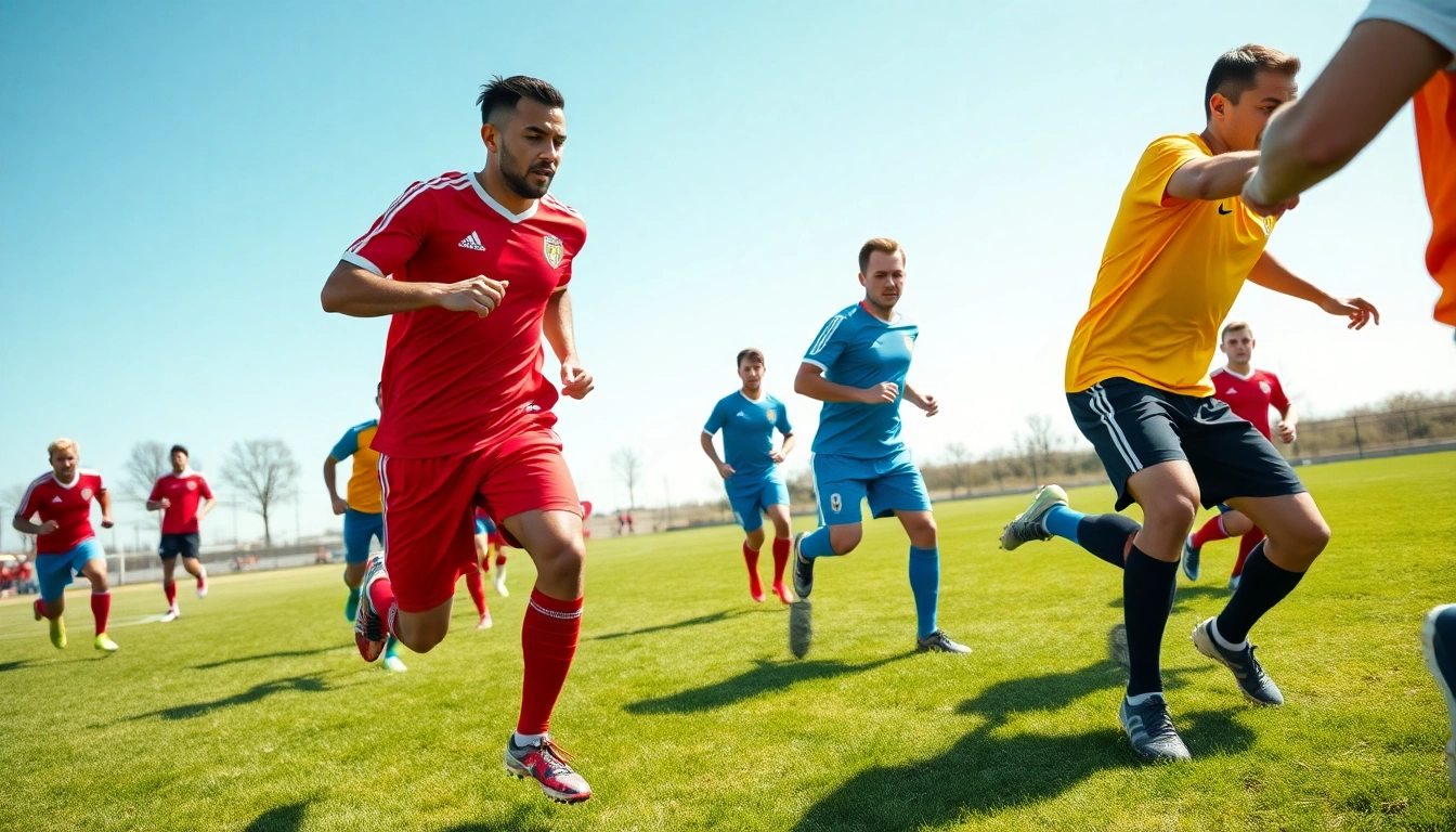 Showcasing athletes wearing stylish and affordable cheap football kits during an exciting match.