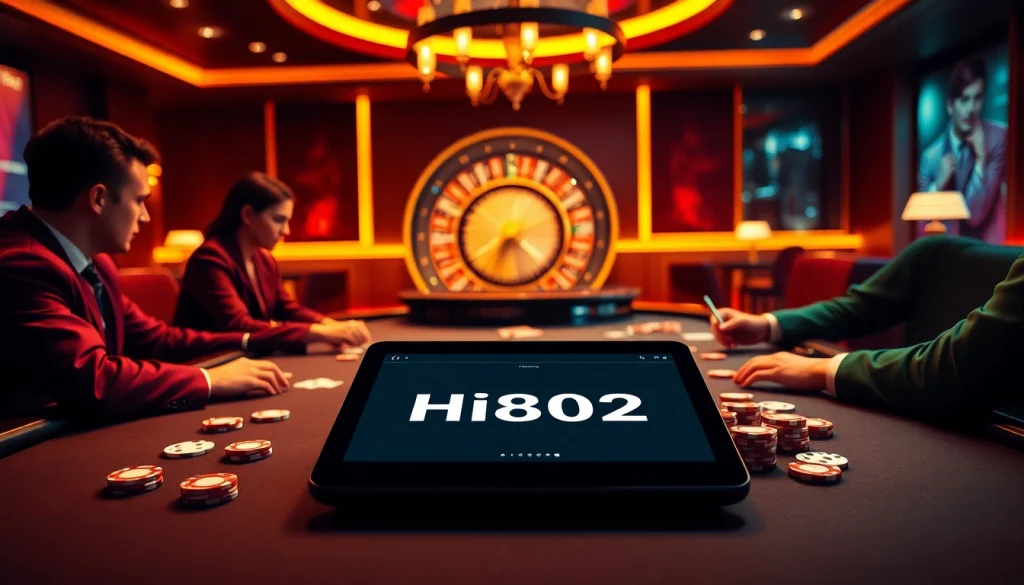 Experience high-stakes tension in a poker game with Hi8802 on display, showcasing the essence of casino sophistication.