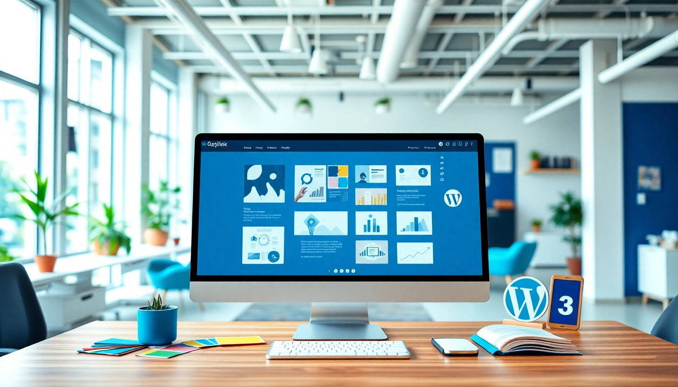 Engaging visual of wordpress services displayed in a modern workspace highlighting professional design and technology.