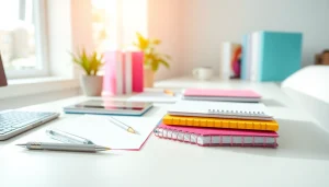 Enhance your workspace with high-quality office stationery UK supplies organized on a professional desk.