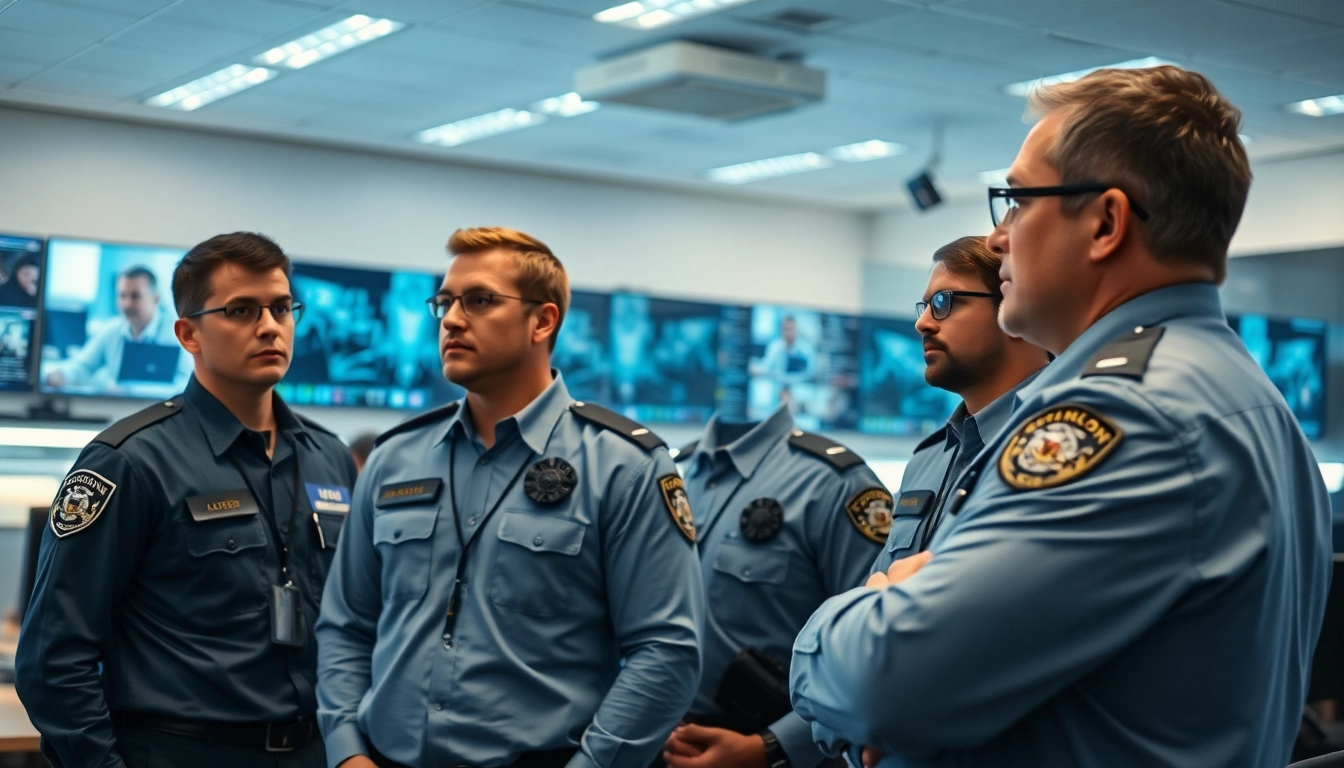 Security Company professionals monitoring surveillance systems in a control room.