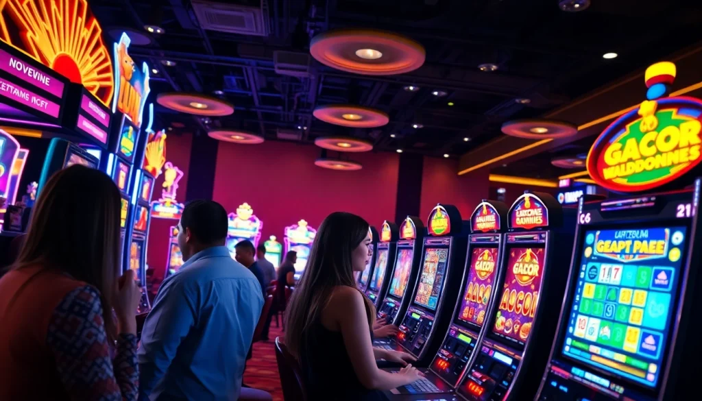 Menangkan beragam slot gacor di mesin permainan kasino yang ceria dan berwarna-warni.