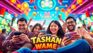 Tashangame players having fun and winning on their devices, showcasing excitement and engagement.
