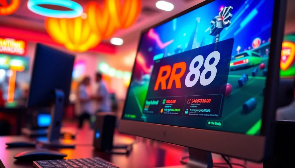 Experience the innovative Nền Tảng RR88 gaming platform through a vibrant and professional interface design.