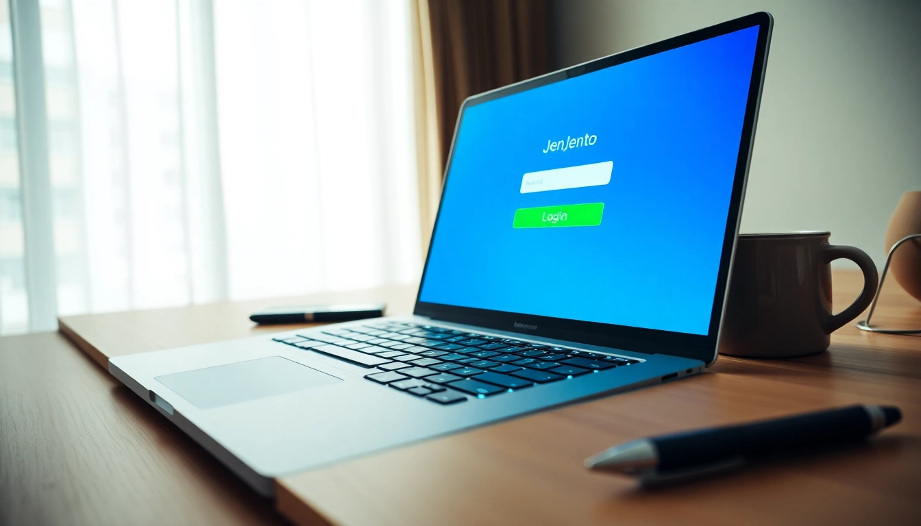 Masuk ke jentoto login melalui antarmuka digital yang modern dan stylish.
