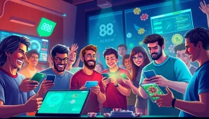 Exciting gaming scene featuring diverse players on 888new's platform.