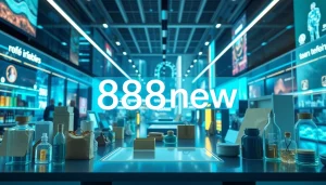 Showcase of products in a digital marketplace featuring the concept 888new, emphasizing innovation and technology.