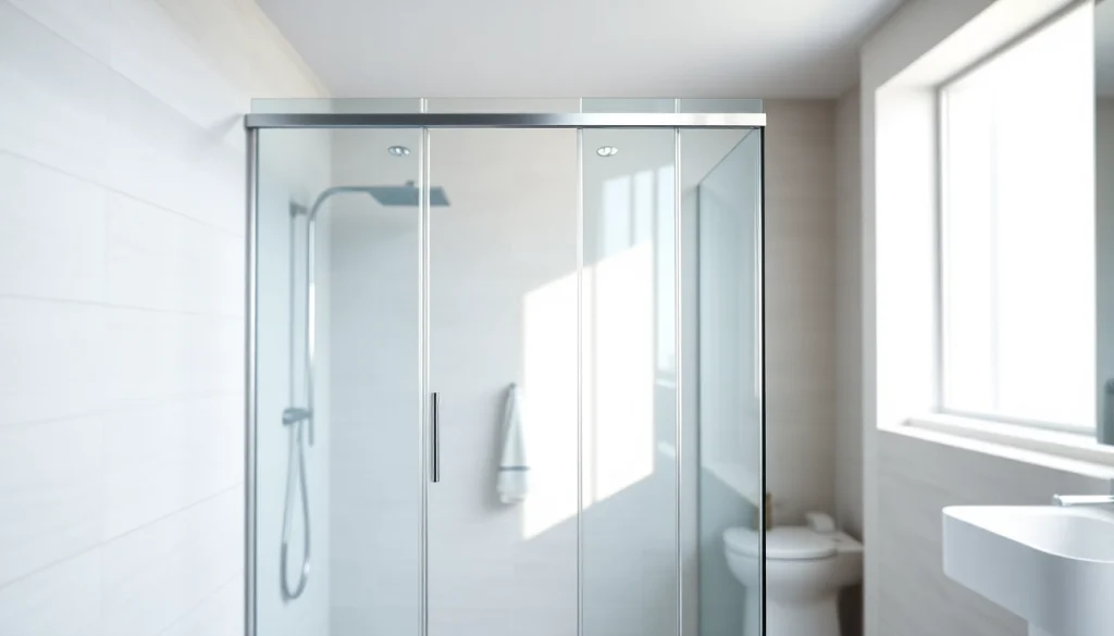 Admire la paroi de douche élégante dans une salle de bain moderne et minimaliste.
