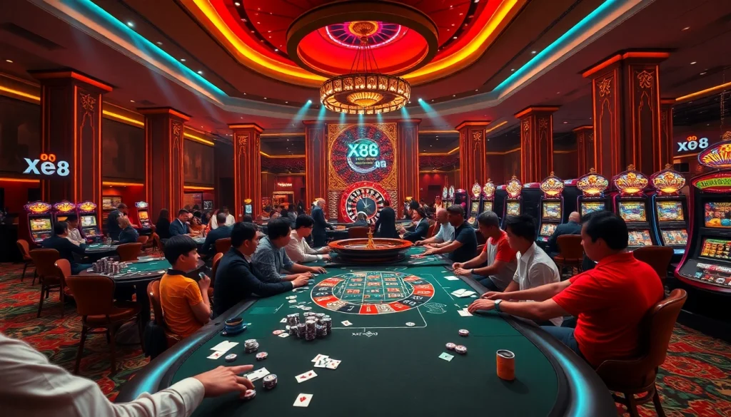 Experience the thrill of playing at XX 88 casino with poker games, slot machines, and roulette wheels.