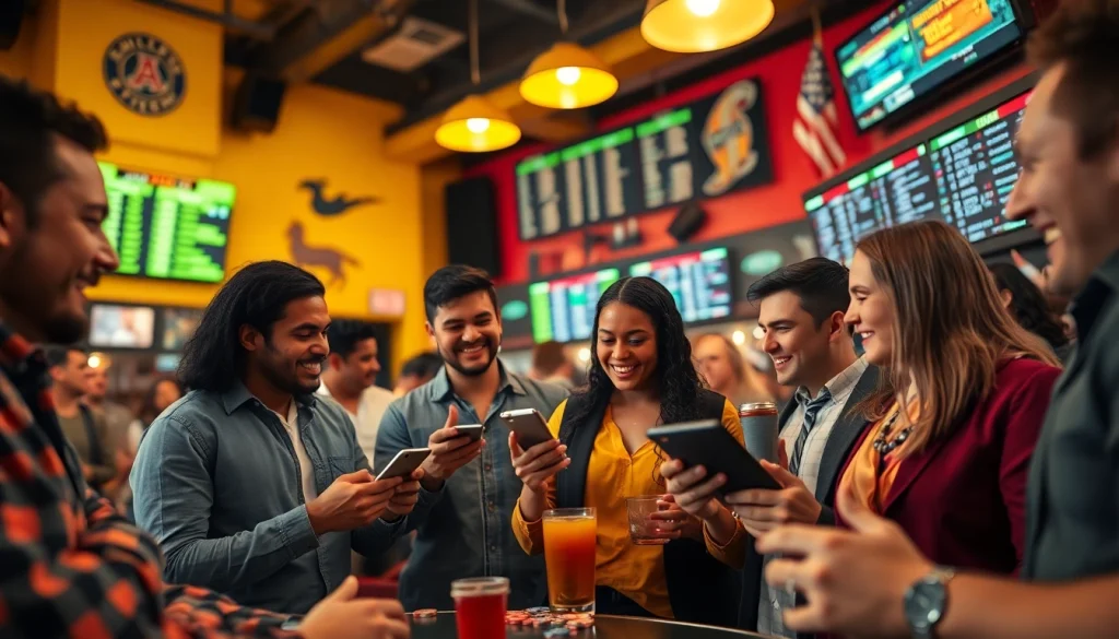 Highlighting best sports betting sites for Mexico with lively bettors engaging in online betting.