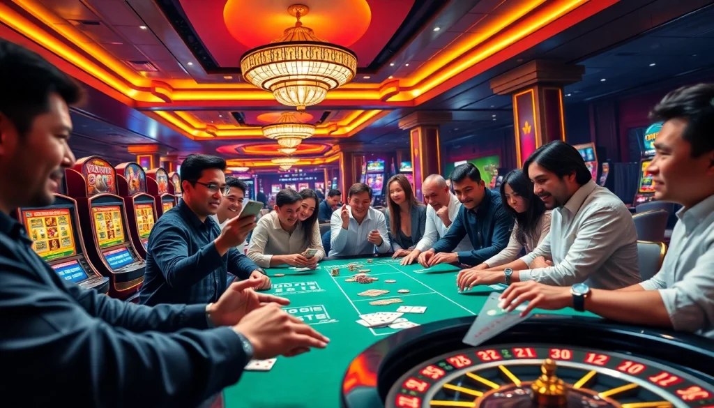 Experience the thrilling gameplay at MM 88 with vibrant casino tables and engaging players.