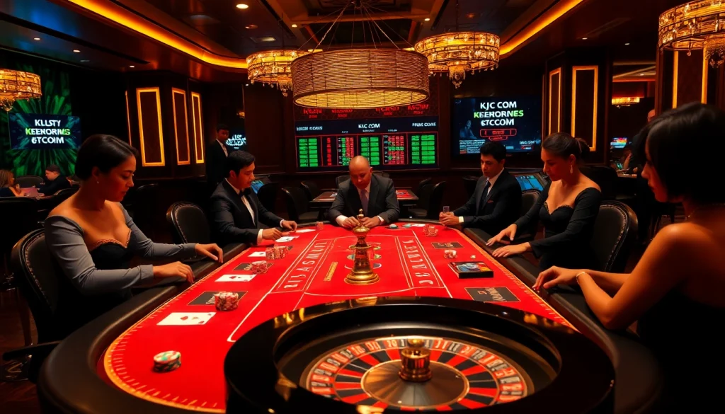 Experience the excitement of casino gaming at KJC COM, with vibrant tables and high-stakes action.