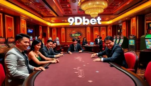 Experience thrilling gameplay at 9Dbet's luxurious poker tables with high stakes and excitement.