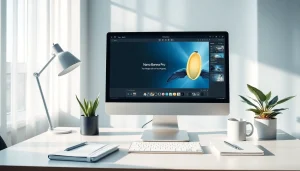 Nano Banana Pro interface on a modern computer in a creative workspace.