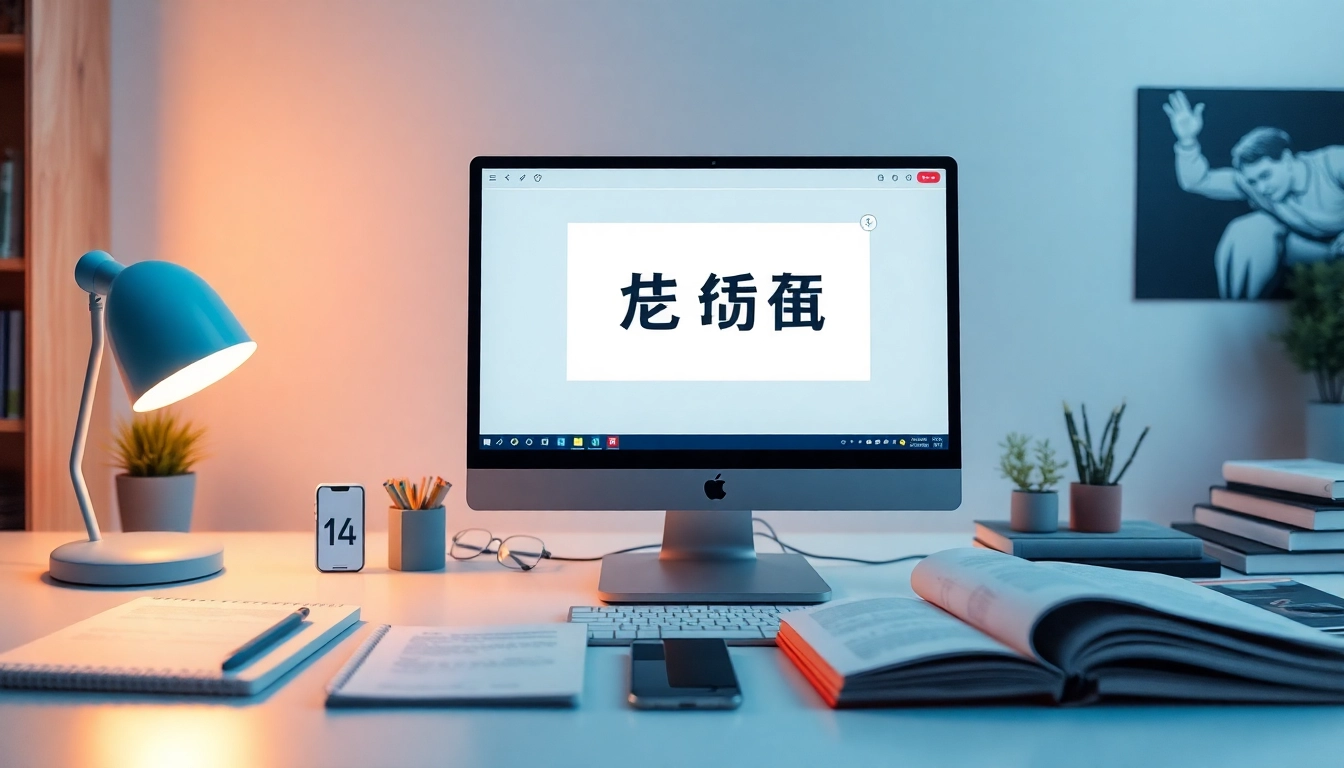 Visual representation of 有道翻译下载 software in a modern tech workspace.