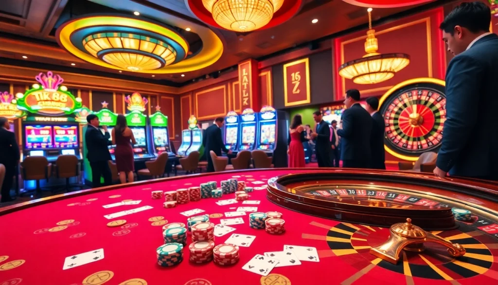 Chiến thắng lớn tại tik 88 với cảnh casino sống động thể hiện sự phấn khích và sang trọng