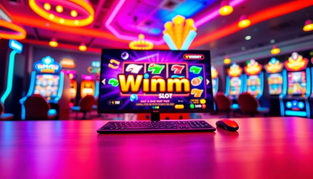 Experience the thrill of winmy slot with vibrant gaming setups highlighting exciting features.
