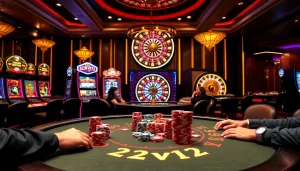 Engaging players at a luxury poker table experience 32vin32 gaming excitement.