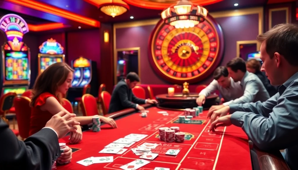 Experience the thrill of Baccarat at XX88 with players and vibrant casino elements.