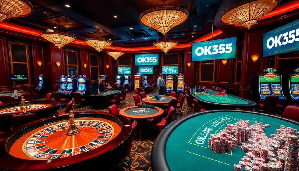 Experience the excitement of winning at OK365 Casino in a vibrant and luxurious setting.