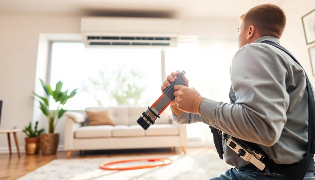 Expert ac repair mesa az service conducted by a technician in a modern home.