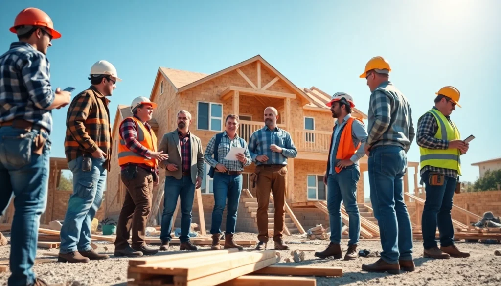 Collaborative builders at work highlighting Texas association of builders in a construction site.
