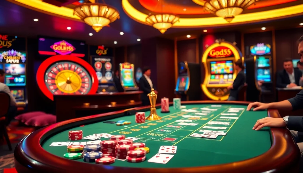 Experience the excitement of god55 casino with engaging tables and vibrant gaming action.