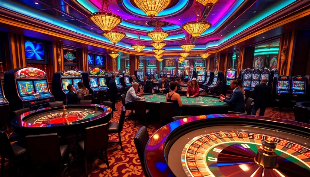 Experience thrilling bets in the luxurious Rio casino environment with vibrant gaming tables.