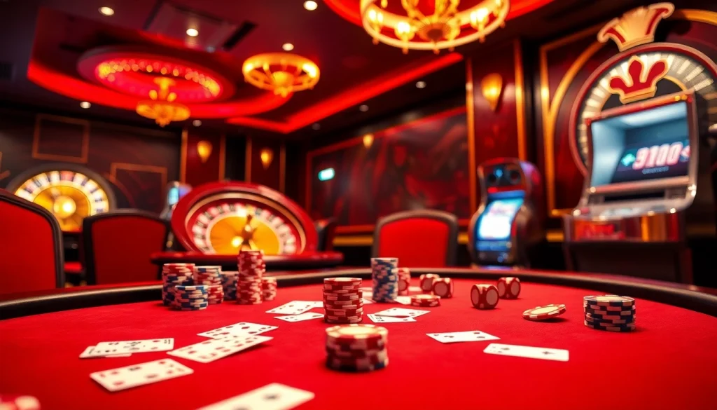 MM88 poker scene highlighting intense gameplay and vibrant casino atmosphere.