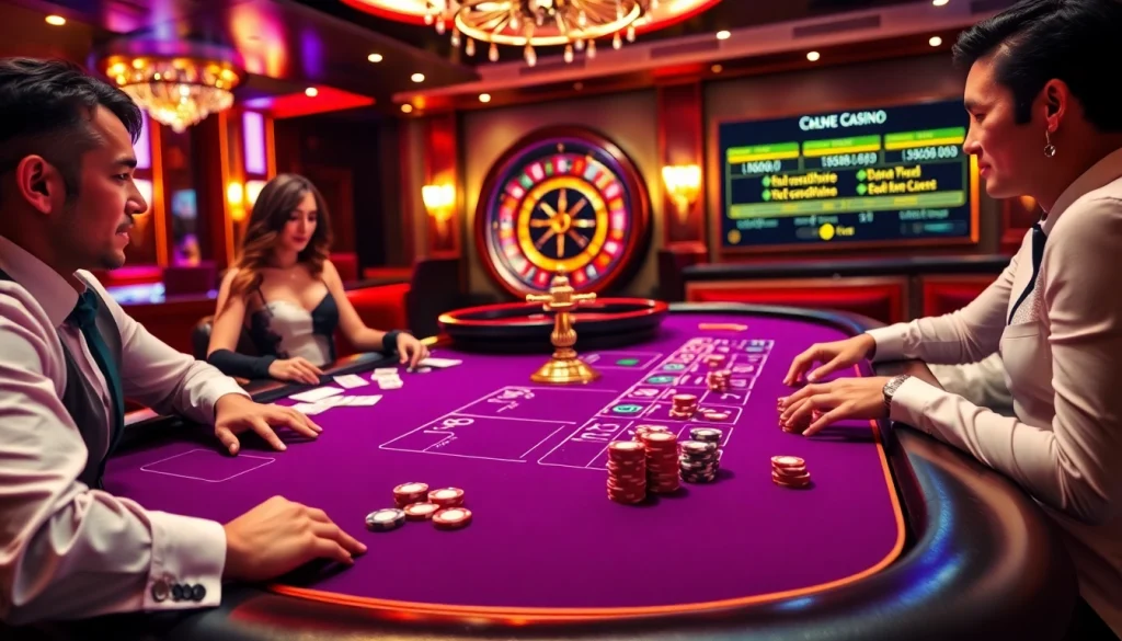 Experience the excitement of giải mã nhà cái with thrilling casino gameplay featuring a vibrant poker table.