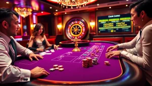 Experience the excitement of giải mã nhà cái with thrilling casino gameplay featuring a vibrant poker table.