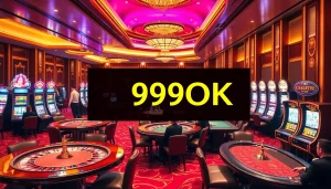Exciting casino action at 99OK with poker, roulette, and slot machines featured.