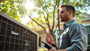 Expert technician performing ac repair in Mesa, AZ, ensuring optimal cooling efficiency.