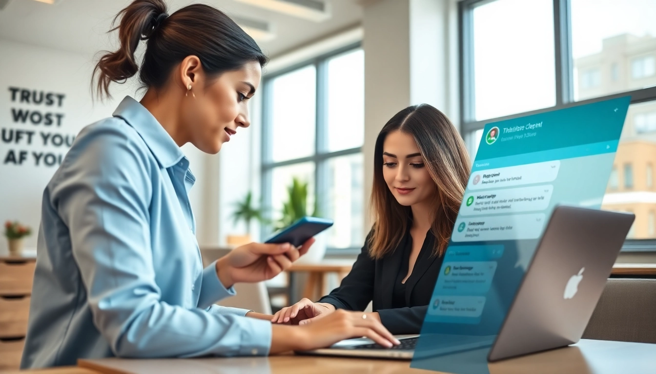 Engaging with clients using What is a CRM for WhatsApp in a professional office atmosphere