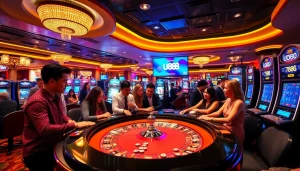 Experience exhilarating gameplay at U888 love casino with vibrant tables and excited players.