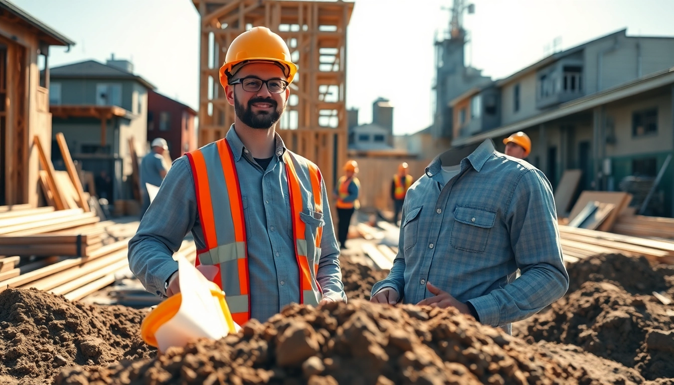 New Jersey General Contractor supervising a vibrant construction site with active teamwork.