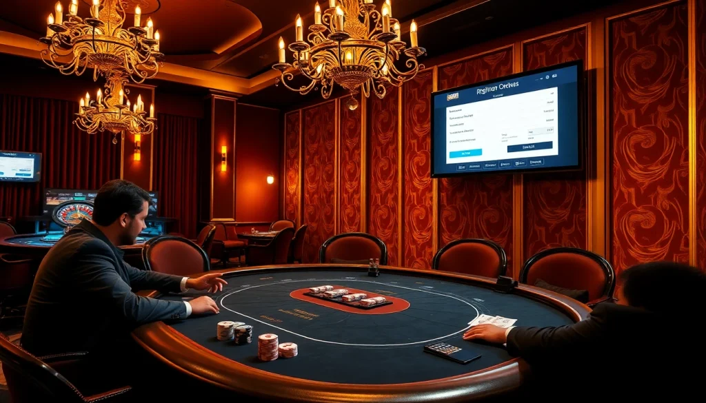 Players engaging in a professional poker game while focusing on নিবন্ধন করুন for exciting tournaments and bets.