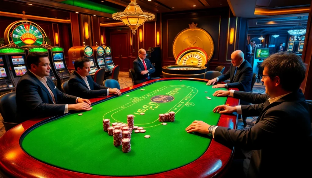 The hidden wiki 2026 showcases a high-stakes poker game in a luxurious casino setting.