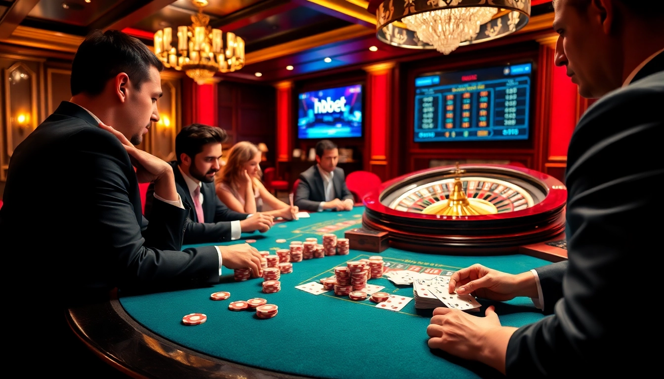 Experience thrilling gameplay at hbbet with a close-up of a lively poker table and colorful chips.