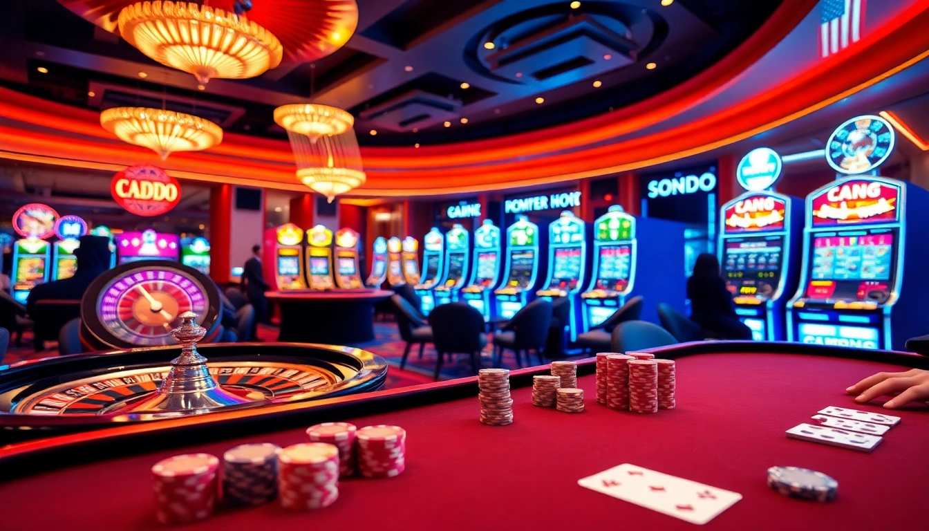 SODO Casino features an elegant poker table with vibrant chips and live-action betting, showcasing excitement.
