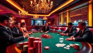 Experience the excitement of high-stakes poker at Haywin Casino with luxurious atmosphere and vibrant energy.