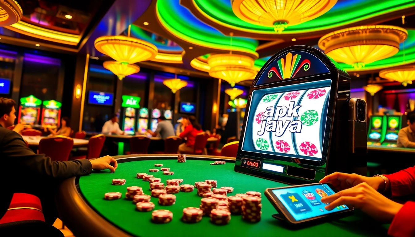 Experience the thrill of winning with apk jaya at this vibrant casino scene.